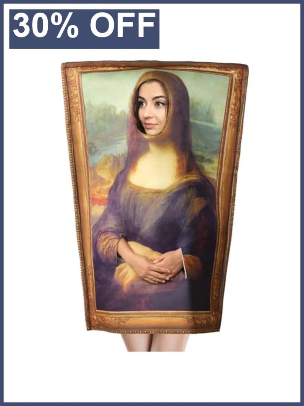 Famous Painting Halloween Costume Adult Mona Lisa Cosplay Polyester Unisex